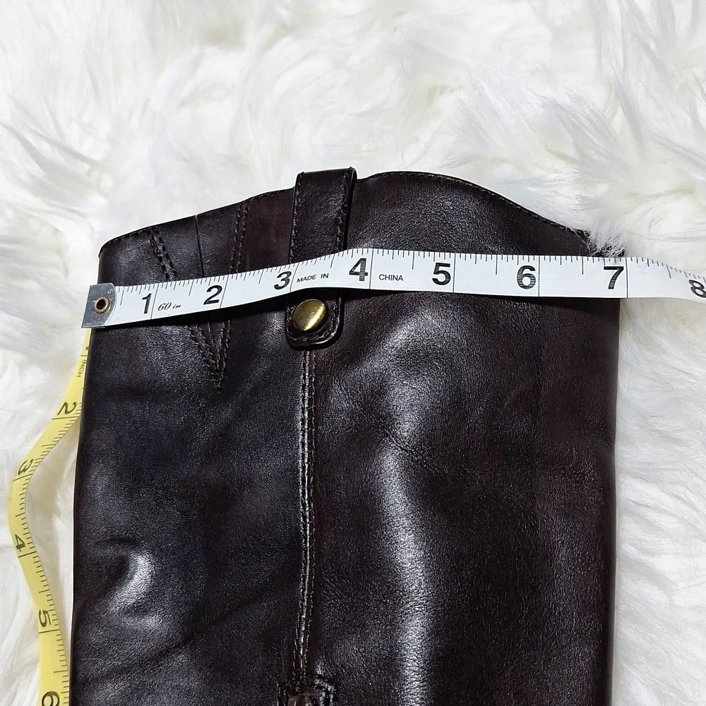 NWT Elegant Brown Leather INC Knee-High Boots 6M Riding Boots